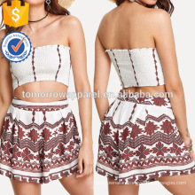 Pleated Tube Top With Print Shorts Manufacture Wholesale Fashion Women Apparel (TA4091SS)